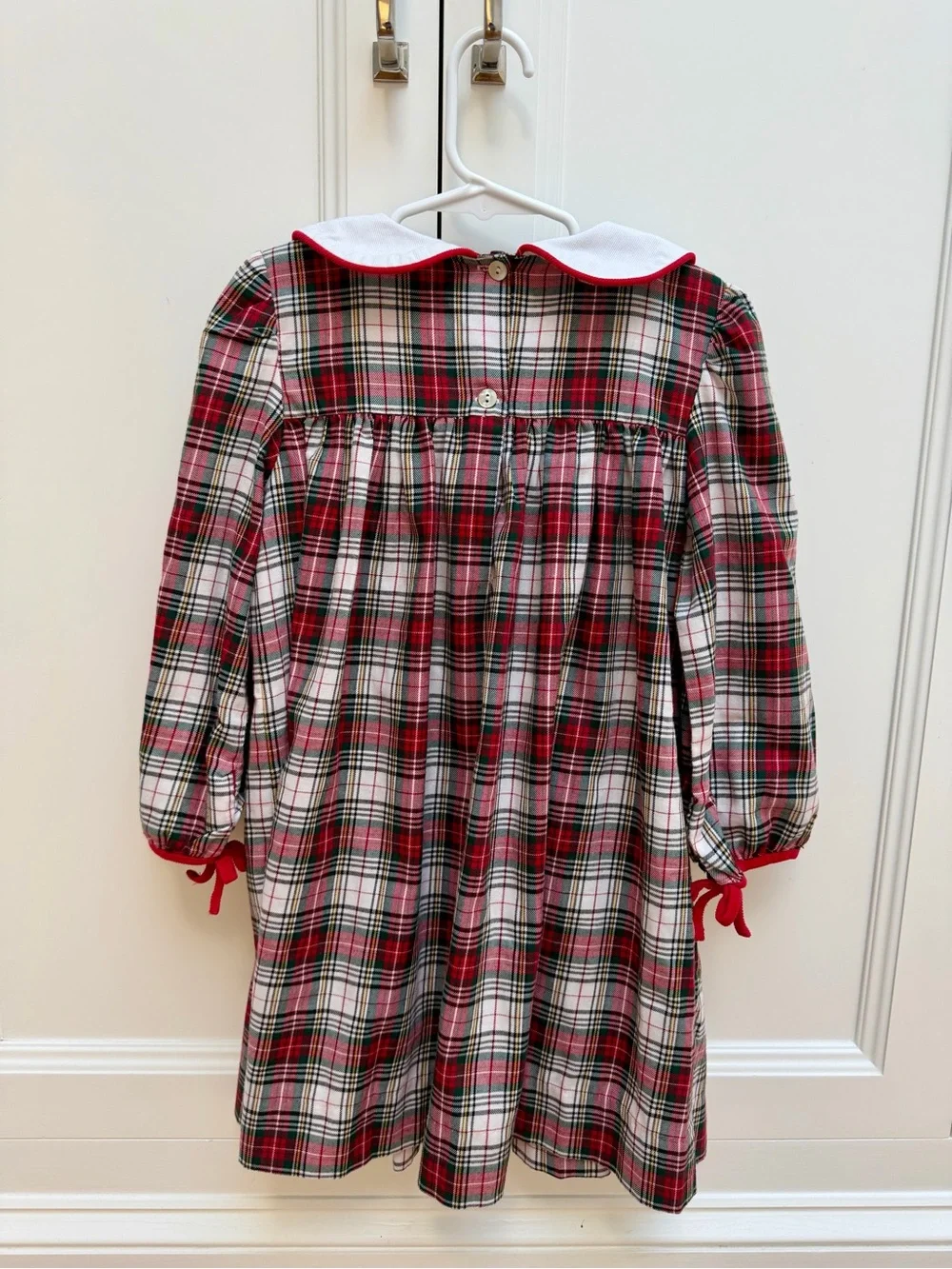 Shrimp & Grits Girls Holiday Plaid Smocked Dress Size 5 EUC Christmas